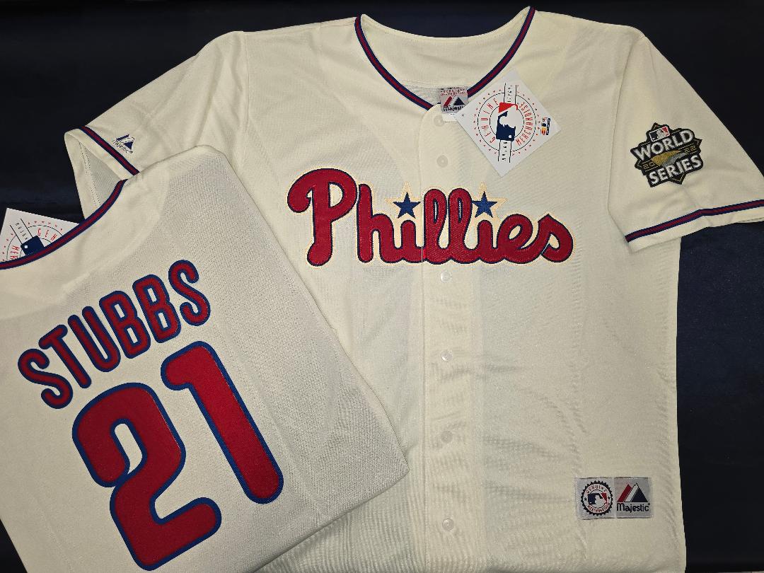 Majestic Philadelphia Phillies GARRETT STUBBS Sewn 2022 World Series Baseball Jersey IVORY