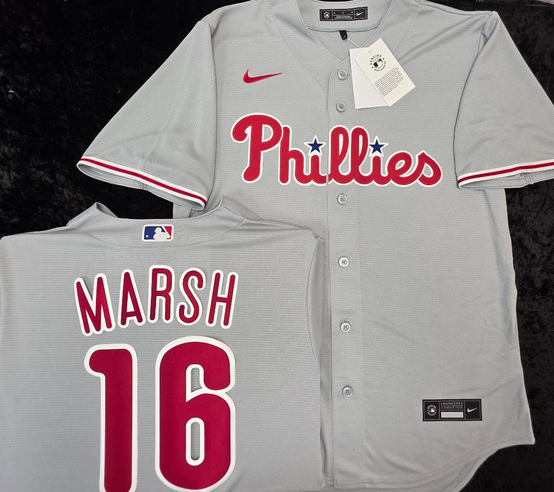 Nike Philadelphia Phillies BRANDON MARSH Sewn Baseball Jersey GRAY