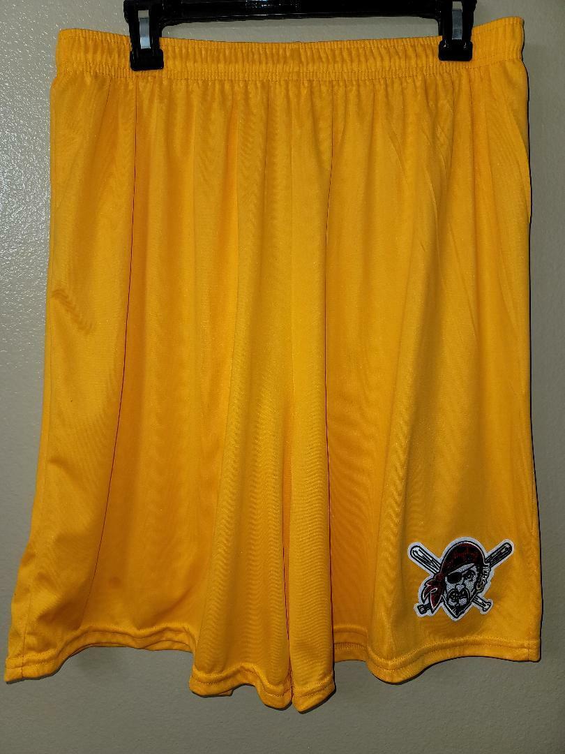 Mens MLB PITTSBURGH PIRATES Moisture Wick Dri Fit SHORTS GOLD