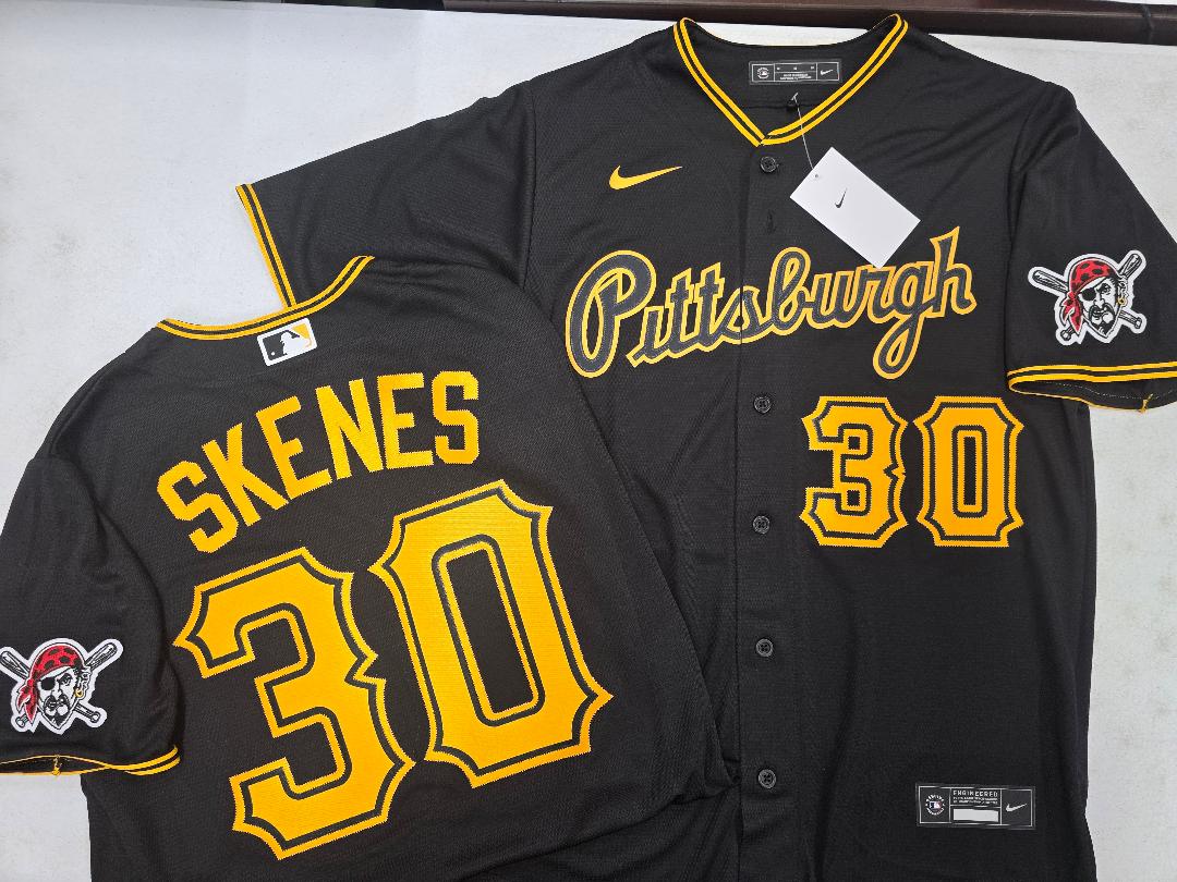 Nike Pittsburgh Pirates PAUL SKENES Sewn Baseball Jersey BLACK