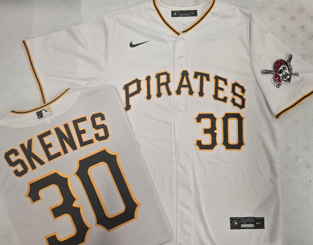 Nike Pittsburgh Pirates PAUL SKENES Sewn Baseball Jersey WHITE