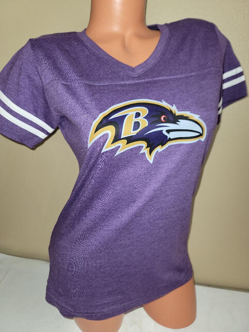 Womens Ladies BALTIMORE RAVENS "Stripes" Football Jersey SHIRT PURPLE New