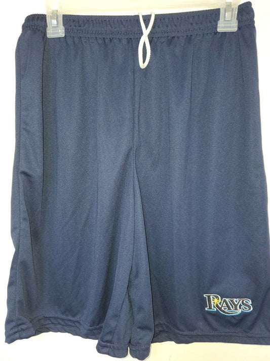 Mens MLB TAMPA BAY RAYS Moisture Wick Dri Fit SHORTS W/POCKETS NAVY