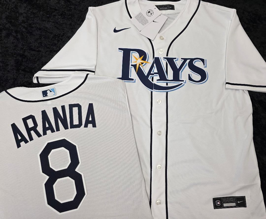 Nike Tampa Bay Rays JONATHAN ARANDA Sewn Baseball Jersey WHITE
