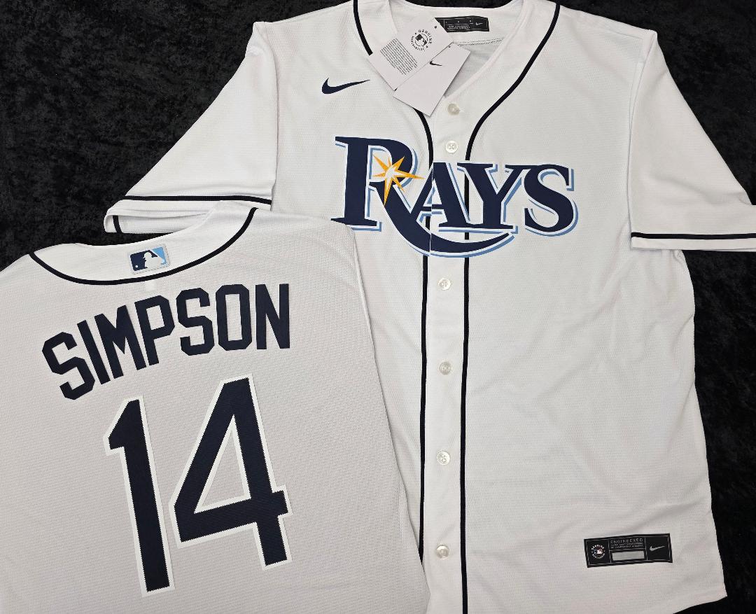 Nike Tampa Bay Rays CHANDLER SIMPSON Sewn Baseball Jersey WHITE