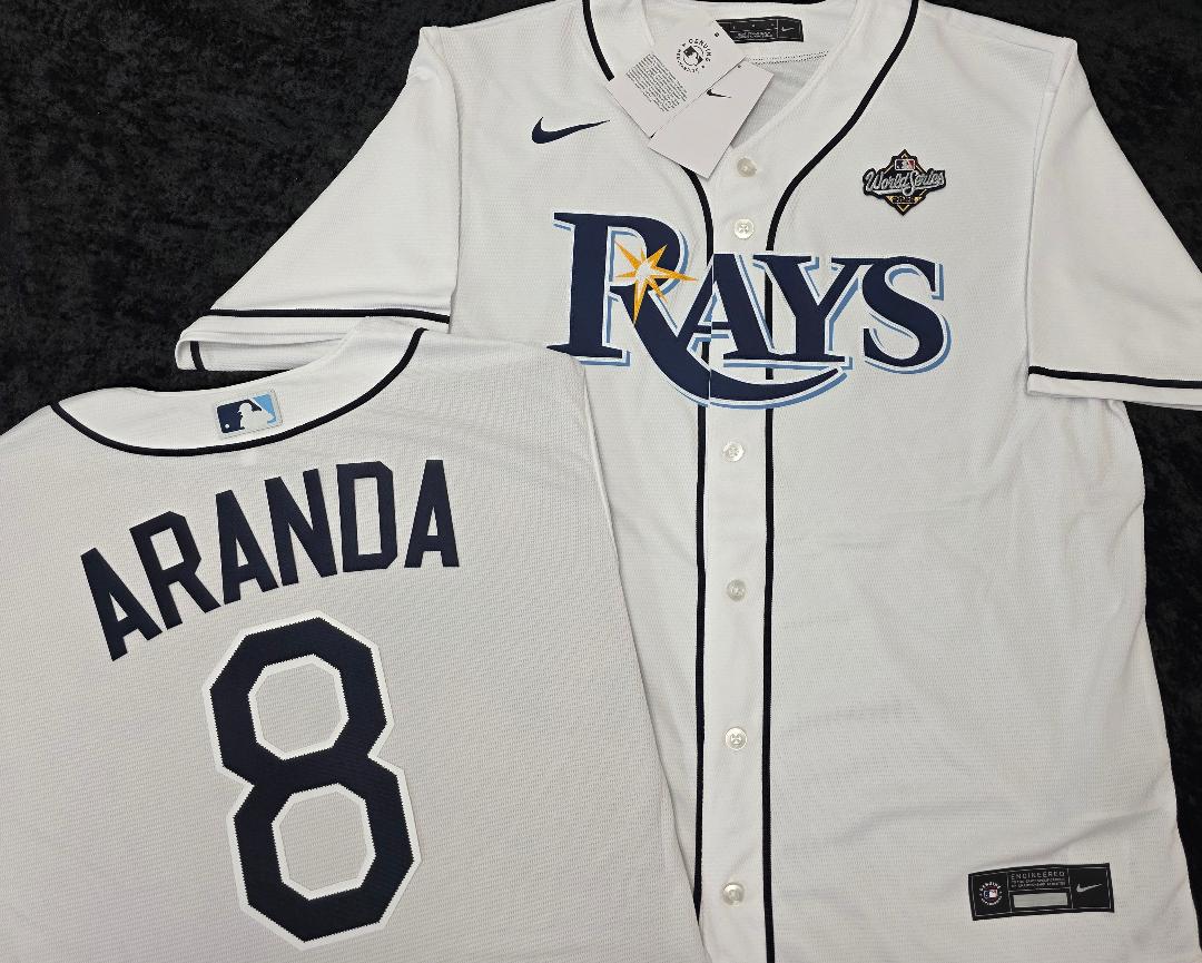Nike Tampa Bay Rays JONATHAN ARANDA 2026 World Series Sewn Baseball Jersey WHITE
