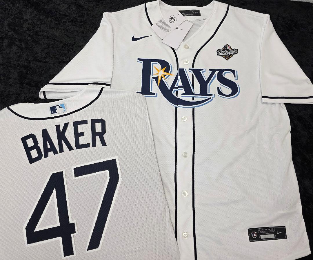 Nike Tampa Bay Rays BRYAN BAKER 2026 World Series Sewn Baseball Jersey WHITE