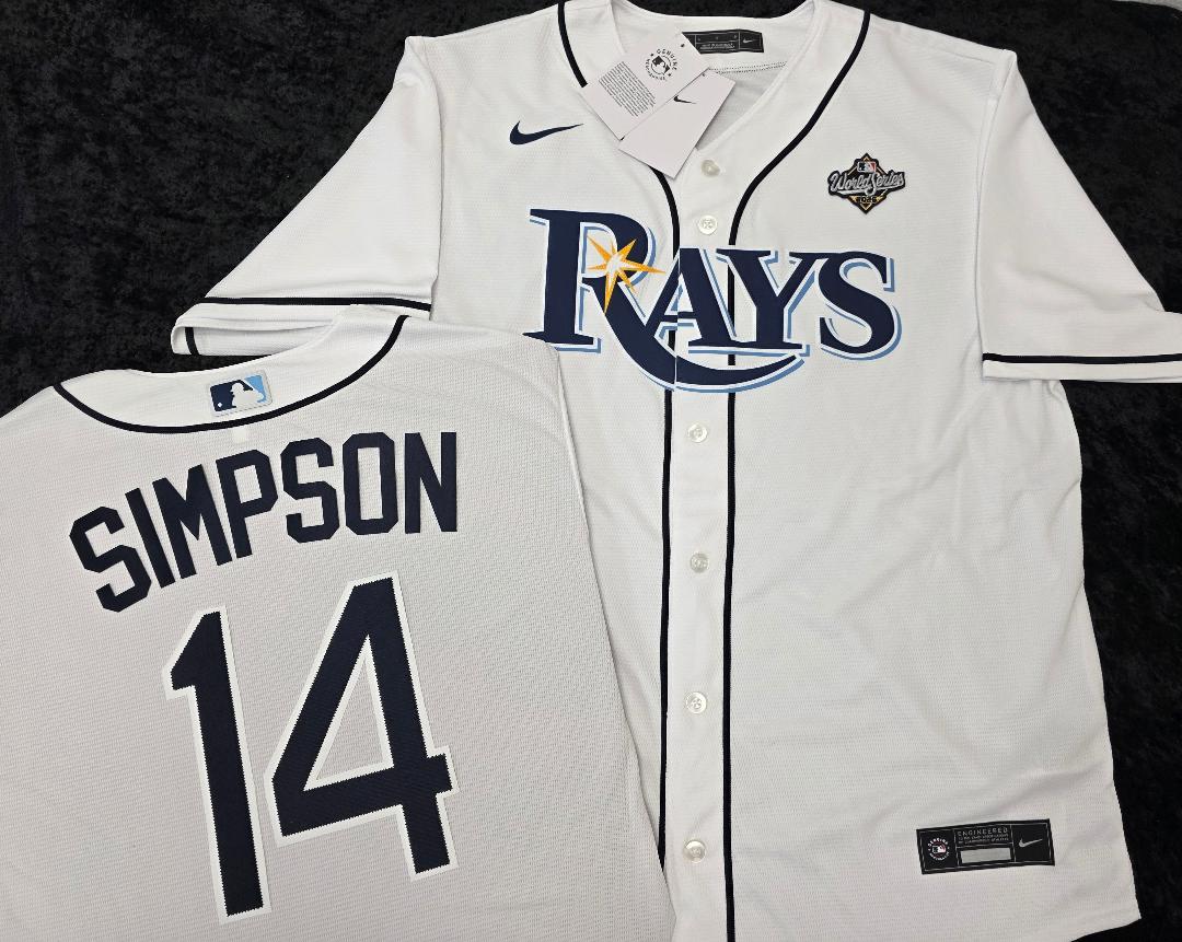 Nike Tampa Bay Rays CHANDLER SIMPSON 2026 World Series Sewn Baseball Jersey WHITE