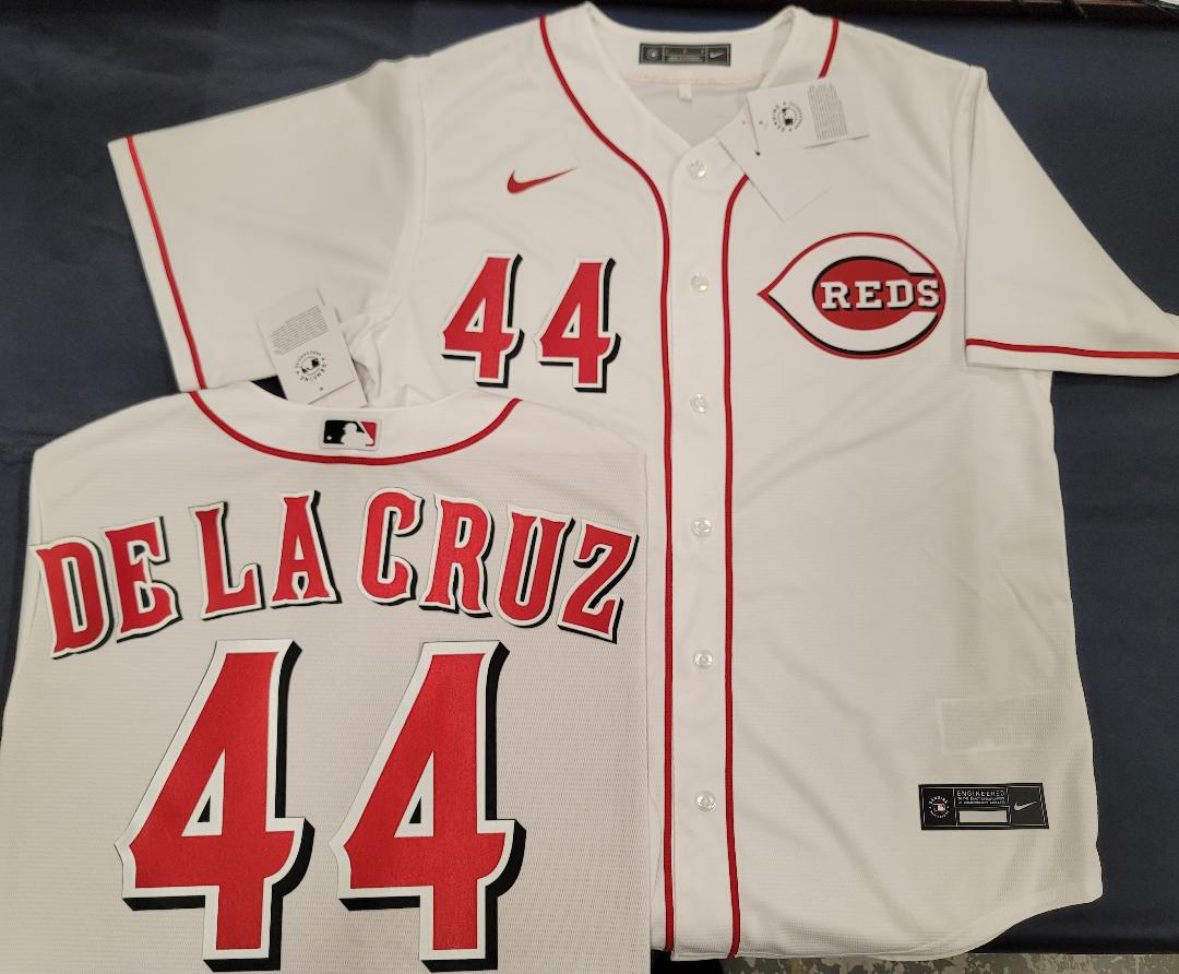 Nike Cincinnati Reds ELLY DE LA CRUZ Sewn Baseball Jersey WHITE