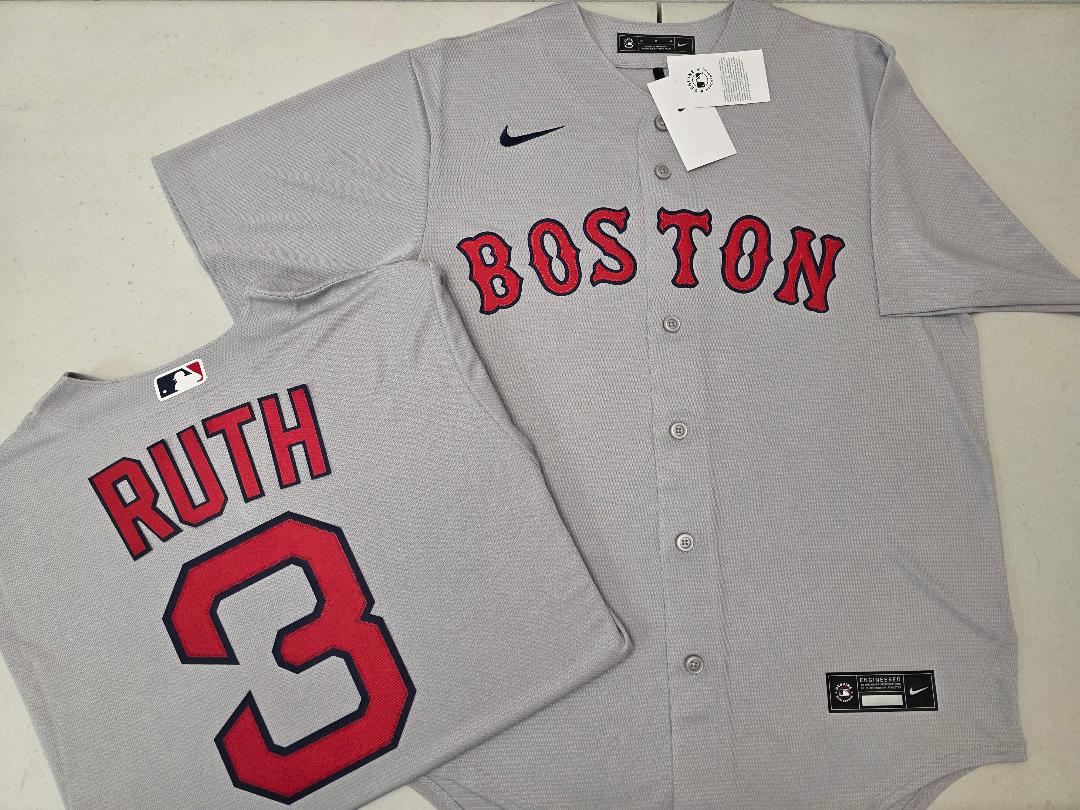 Nike Boston Red Sox BABE RUTH Baseball Jersey GRAY