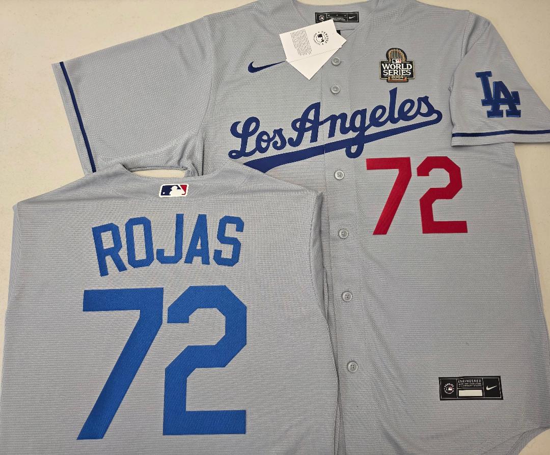 Nike Los Angeles Dodgers MIGUEL ROJAS 2024 World Series Baseball Jersey GRAY