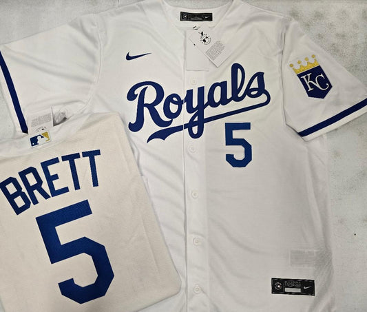 Nike Kansas City Royals GEORGE BRETT Sewn Baseball Jersey WHITE