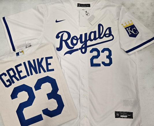 Nike Kansas City Royals ZACK GREINKE Sewn Baseball Jersey WHITE