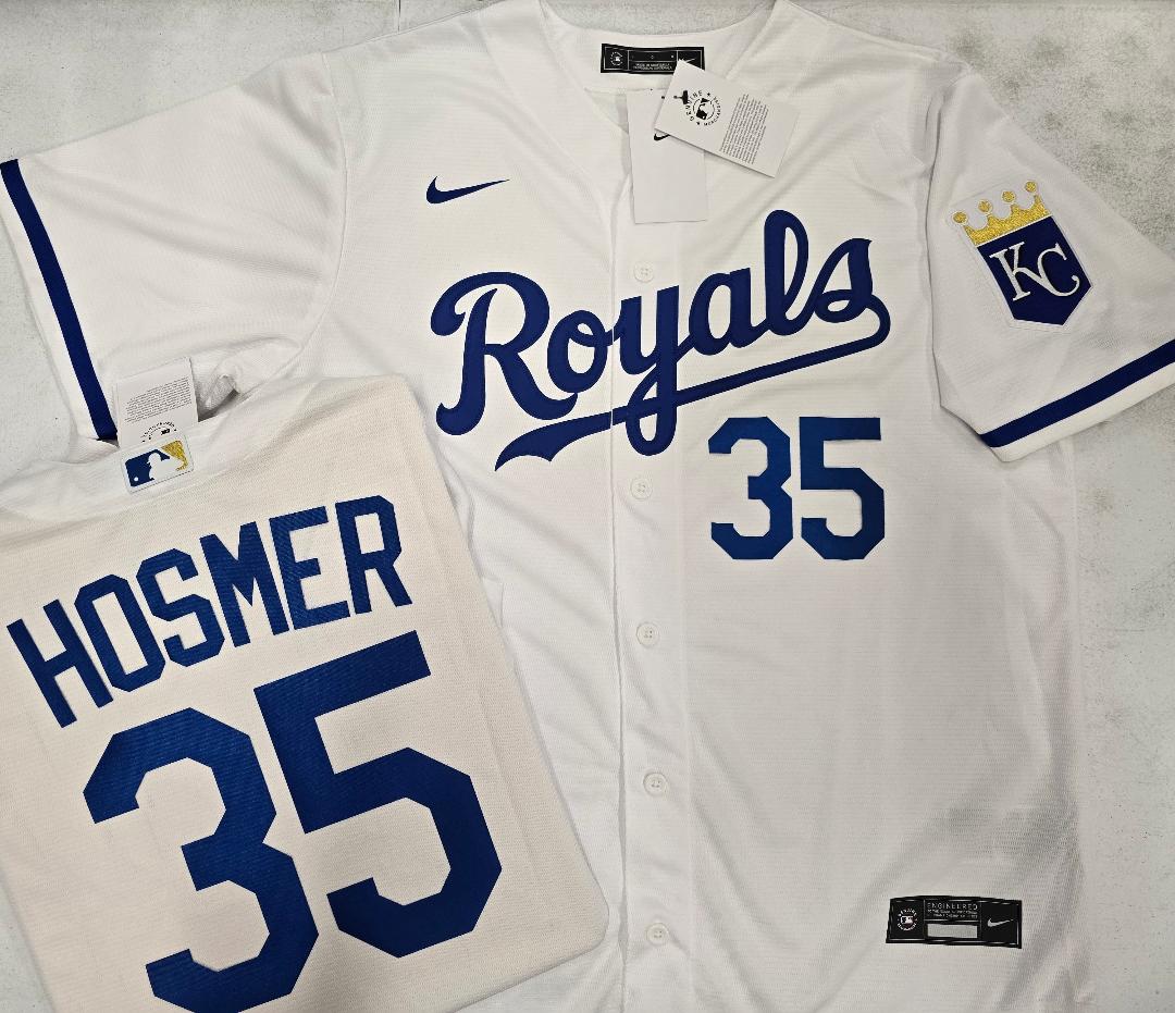 Nike Kansas City Royals ERIC HOSMER Sewn Baseball Jersey WHITE