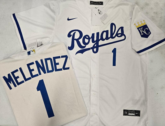 Nike Kansas City Royals MJ MELENDEZ Sewn Baseball Jersey WHITE