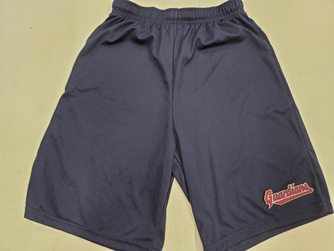 Mens MLB CLEVELAND GUARDIANS Moisture Wick Dri Fit SHORTS W/POCKETS NAVY