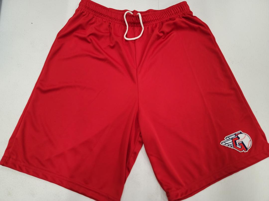 Mens MLB CLEVELAND GUARDIANS Moisture Wick Dri Fit SHORTS RED