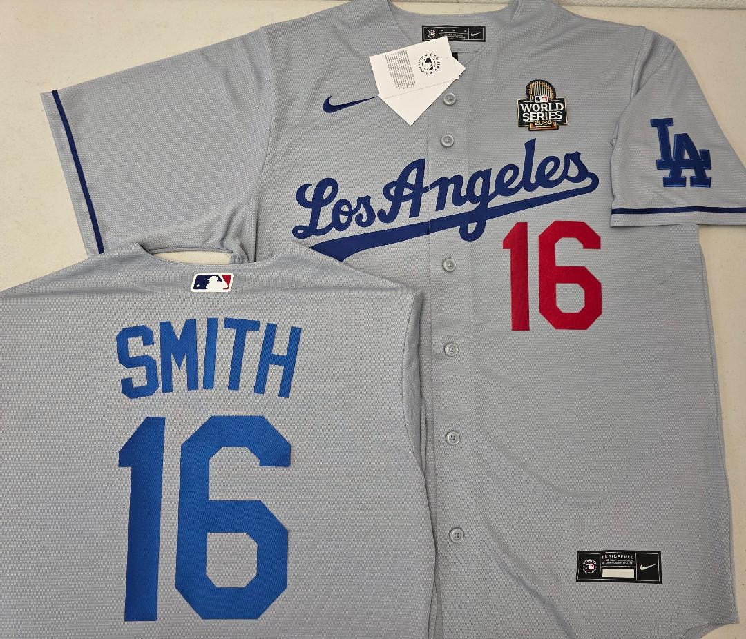 Nike Los Angeles Dodgers WILL SMITH 2024 World Series Baseball Jersey GRAY