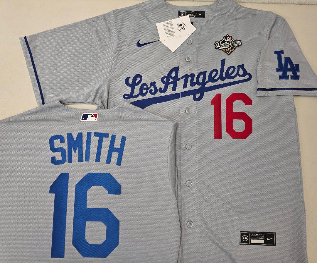 Nike Los Angeles Dodgers WILL SMITH 2025 World Series Baseball Jersey GRAY