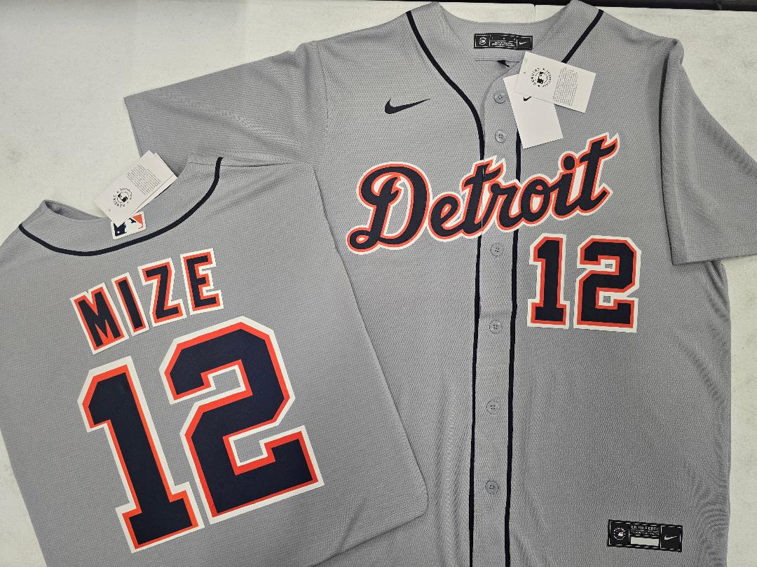 Nike Detroit Tigers CASEY MIZE Sewn Baseball Jersey GRAY
