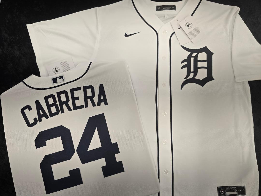 Nike Detroit Tigers MIGUEL CABRERA Sewn Baseball Jersey WHITE