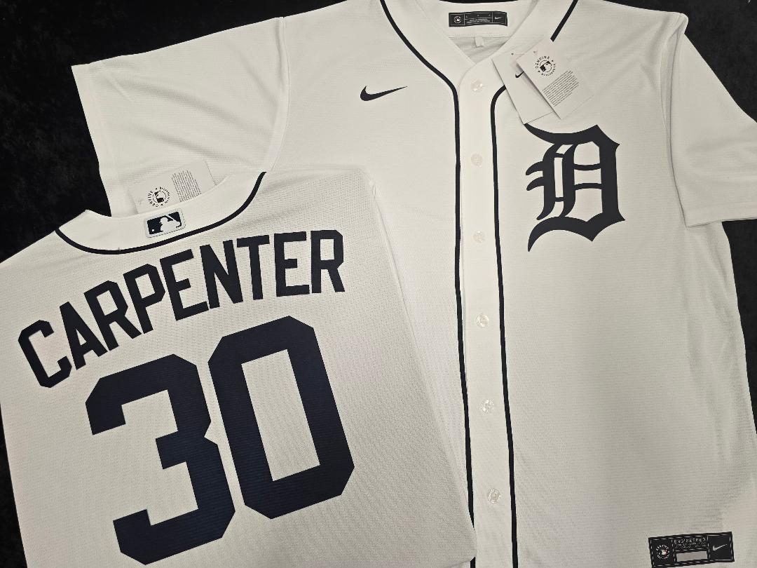 Nike Detroit Tigers KERRY CARPENTER Sewn Baseball Jersey WHITE