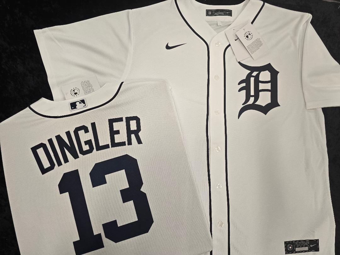 Nike Detroit Tigers DILLION DINGLER Sewn Baseball Jersey WHITE