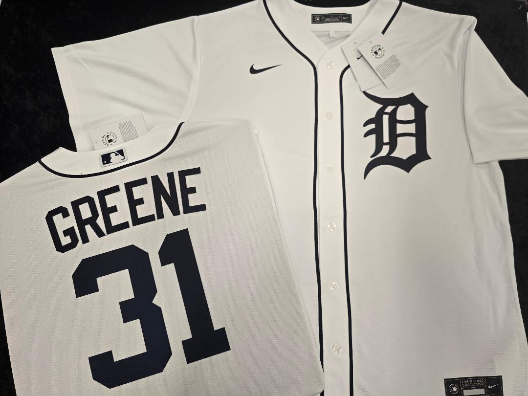 Nike Detroit Tigers RILEY GREENE Sewn Baseball Jersey WHITE