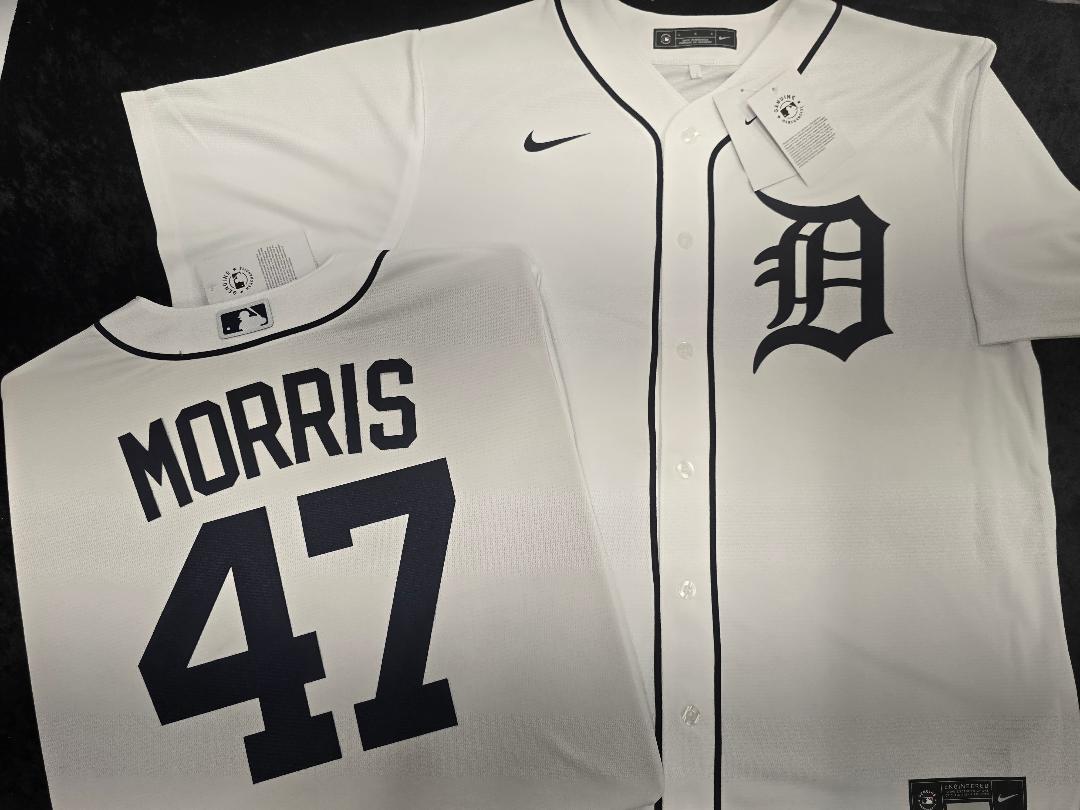 Nike Detroit Tigers JACK MORRIS Sewn Baseball Jersey WHITE