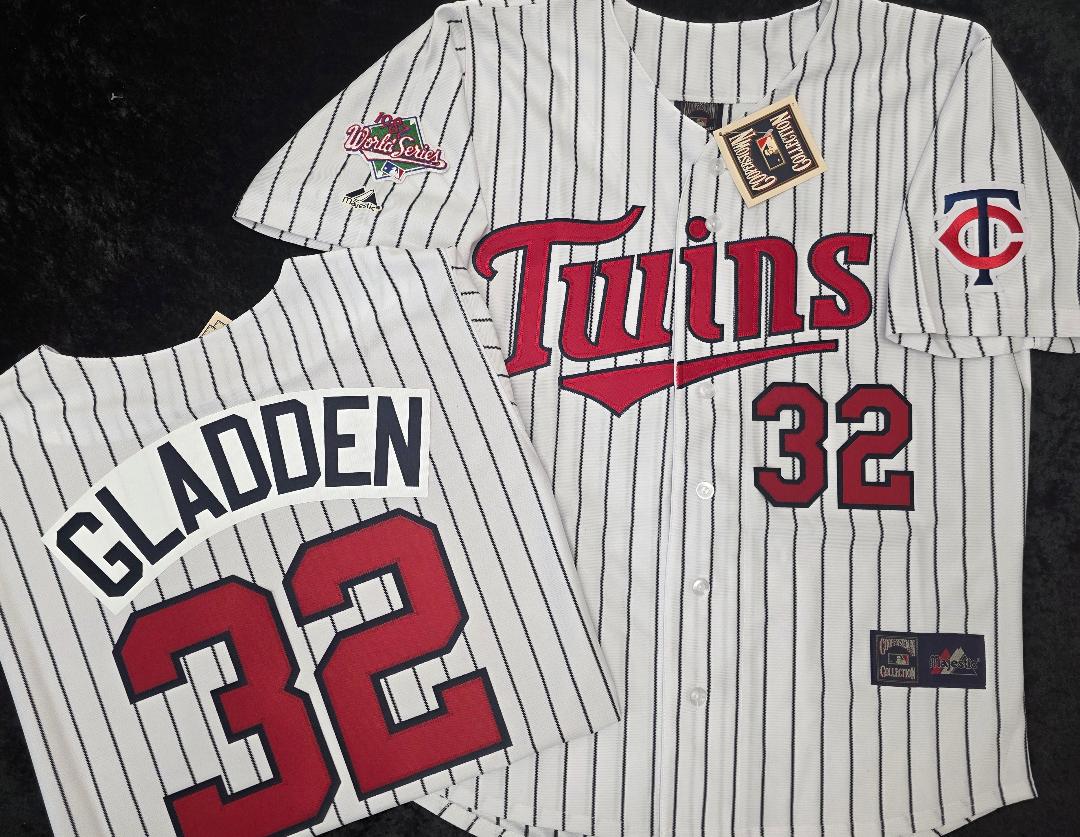 Majestic Minnesota Twins DAN GLADDEN 1987 World Series Baseball Jersey White P/S