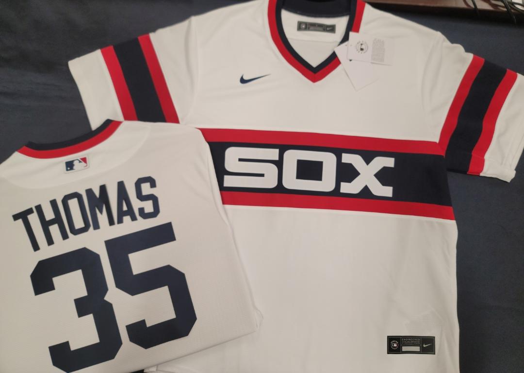 Nike Chicago White Sox FRANK THOMAS Throwback Vintage Baseball Jersey –