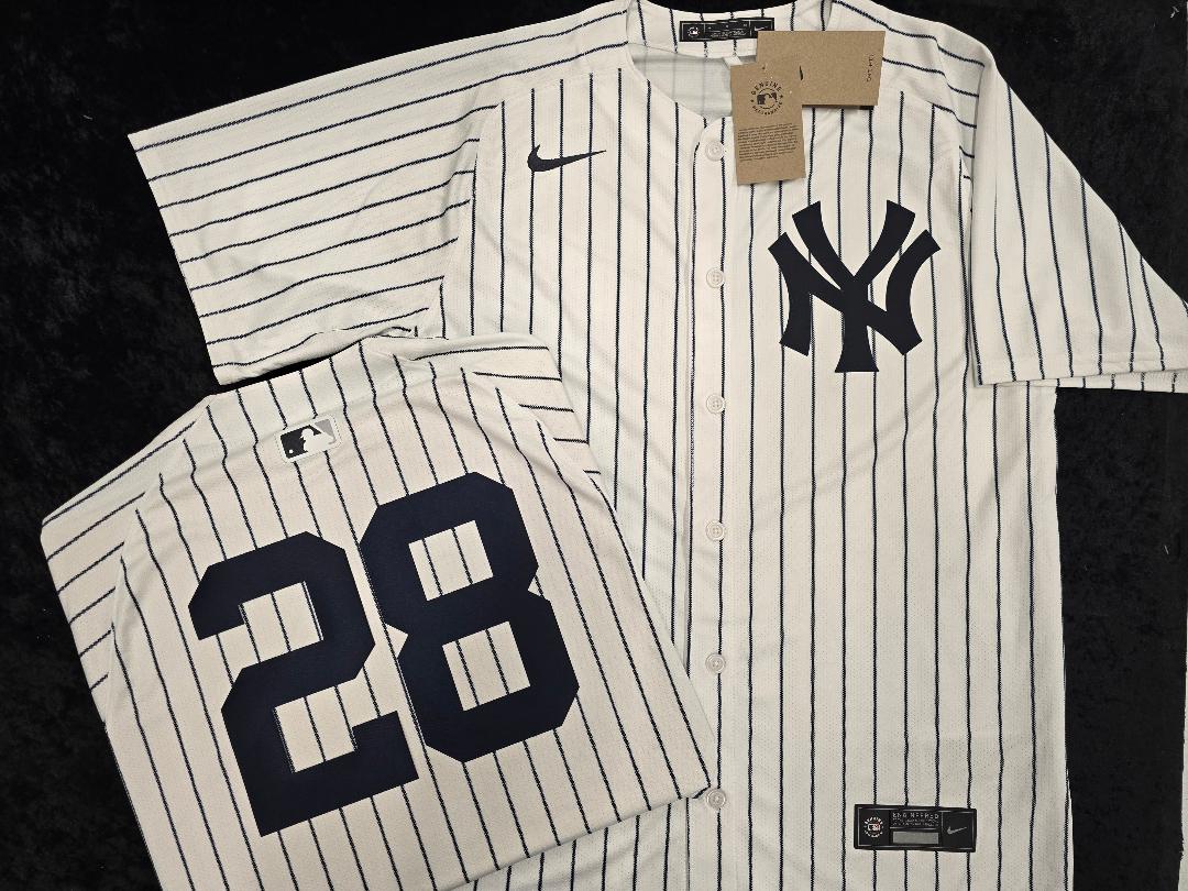 Mens Nike New York Yankees AUSTIN WELLS Sewn Baseball Jersey WHITE