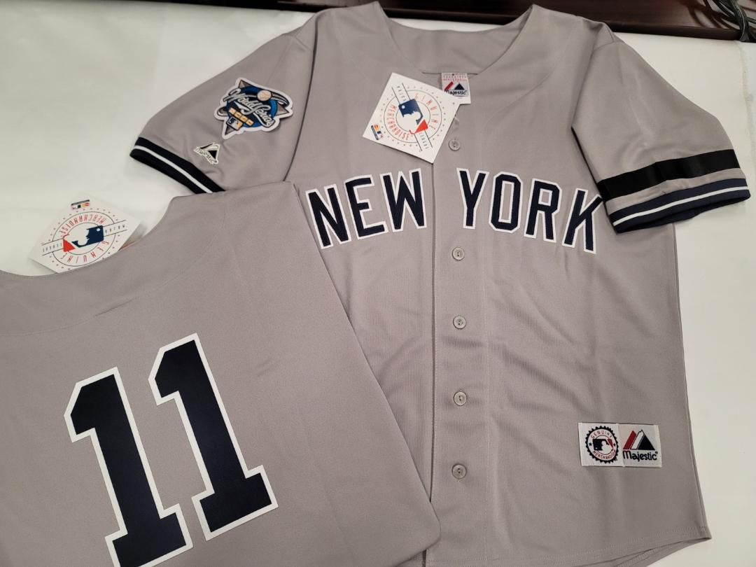 Majestic New York Yankees CHUCK KNOBLAUCH 2000 World Series Baseball Jersey GRAY (Bob Lemon)