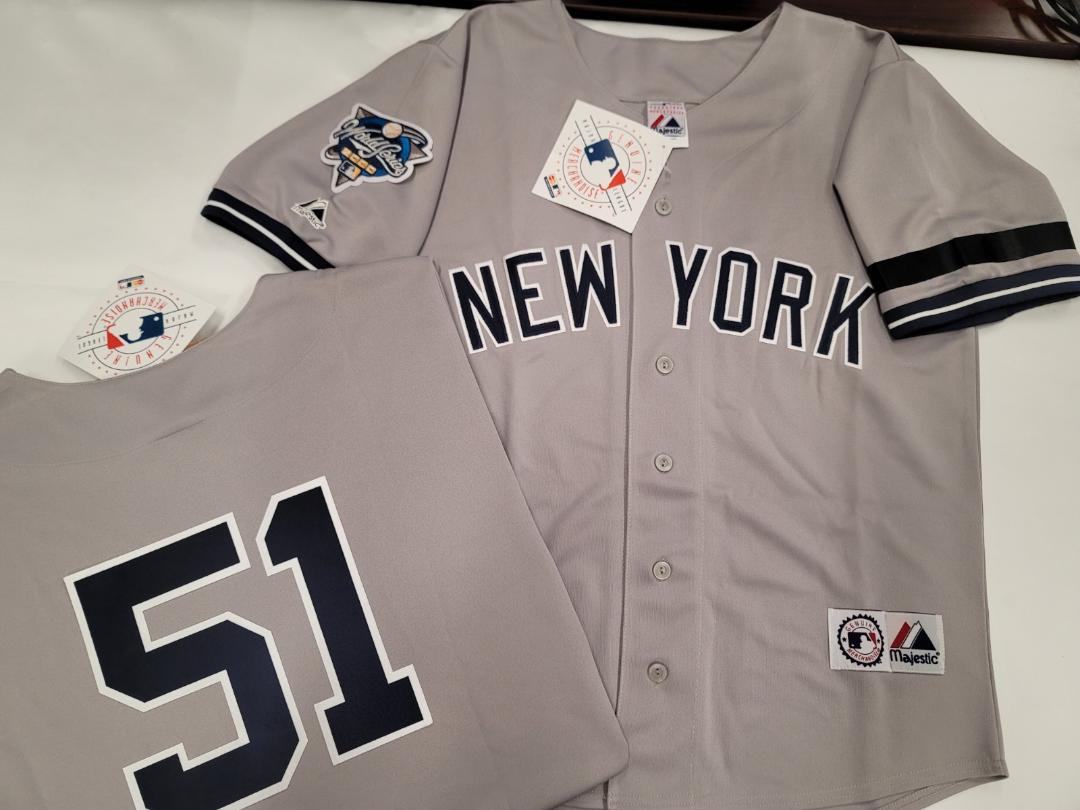 Majestic New York Yankees BERNIE WILLIAMS 2000 World Series Baseball Jersey GRAY (Bob Lemon)