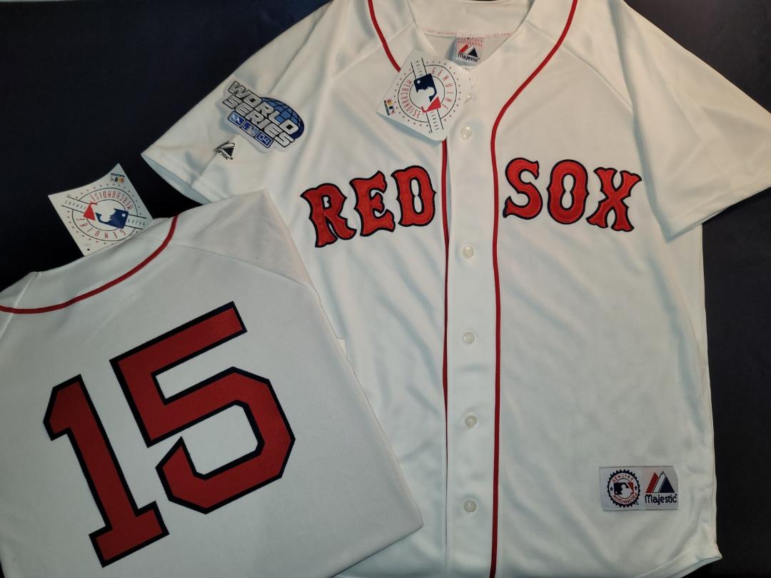 Majestic Boston Red Sox KEVIN MILLAR 2004 World Series Baseball Jersey WHITE