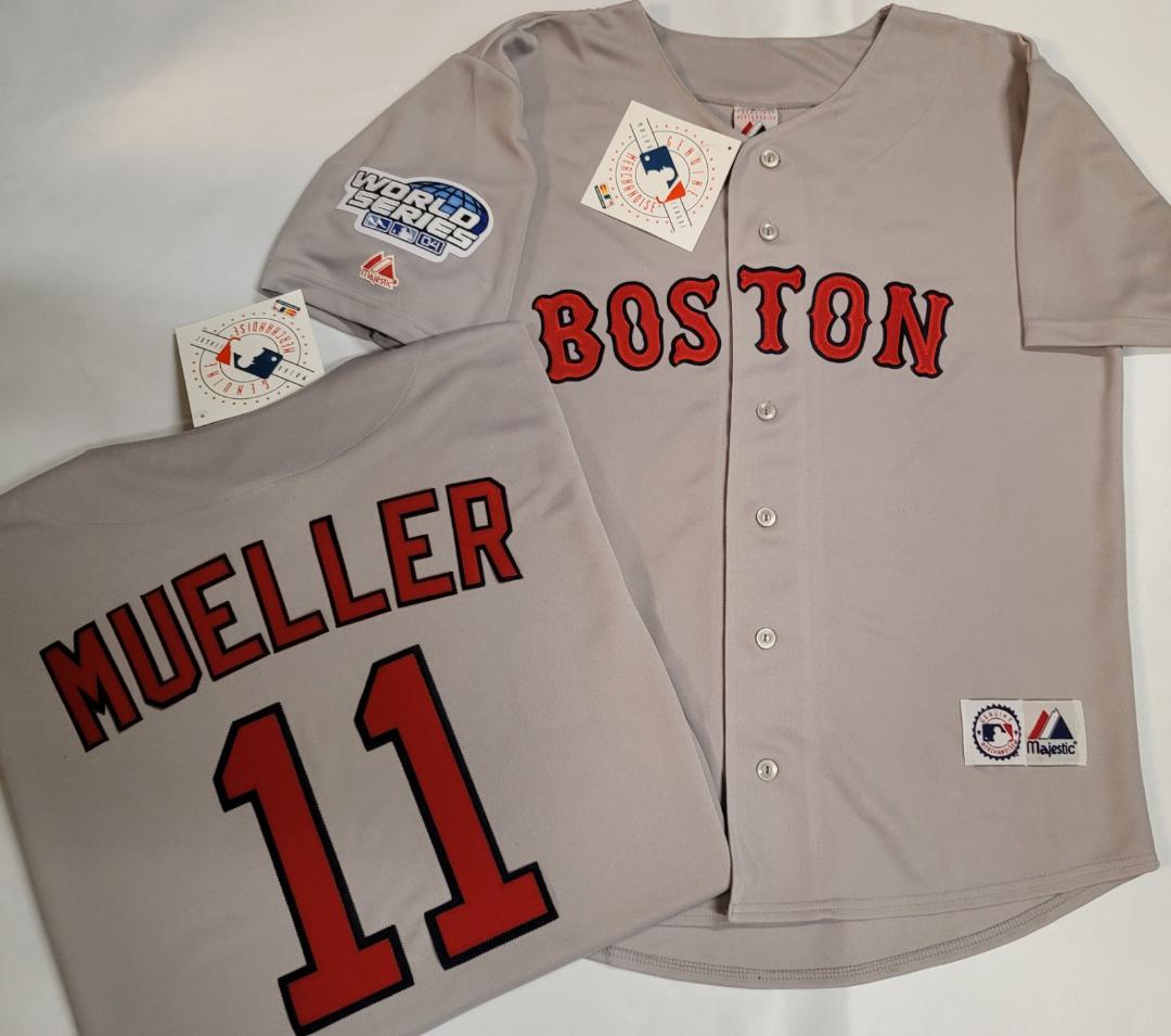 Majestic Boston Red Sox BILL MUELLER 2004 World Series Baseball Jersey –