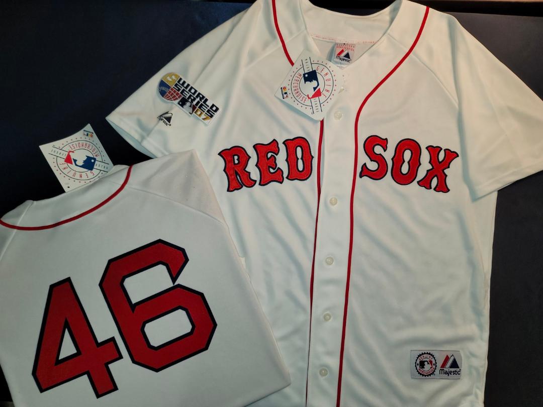 Majestic Boston Red Sox JACOBY ELLSBURY 2007 World Series Baseball Jersey WHITE