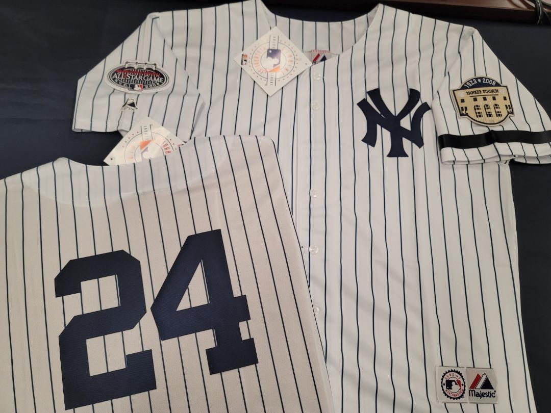 Majestic New York Yankees ROBINSON CANO 2008 Baseball JERSEY White P/S (Stadium Closing & All Star Patch) (Bobby Murcer Memorial Band)