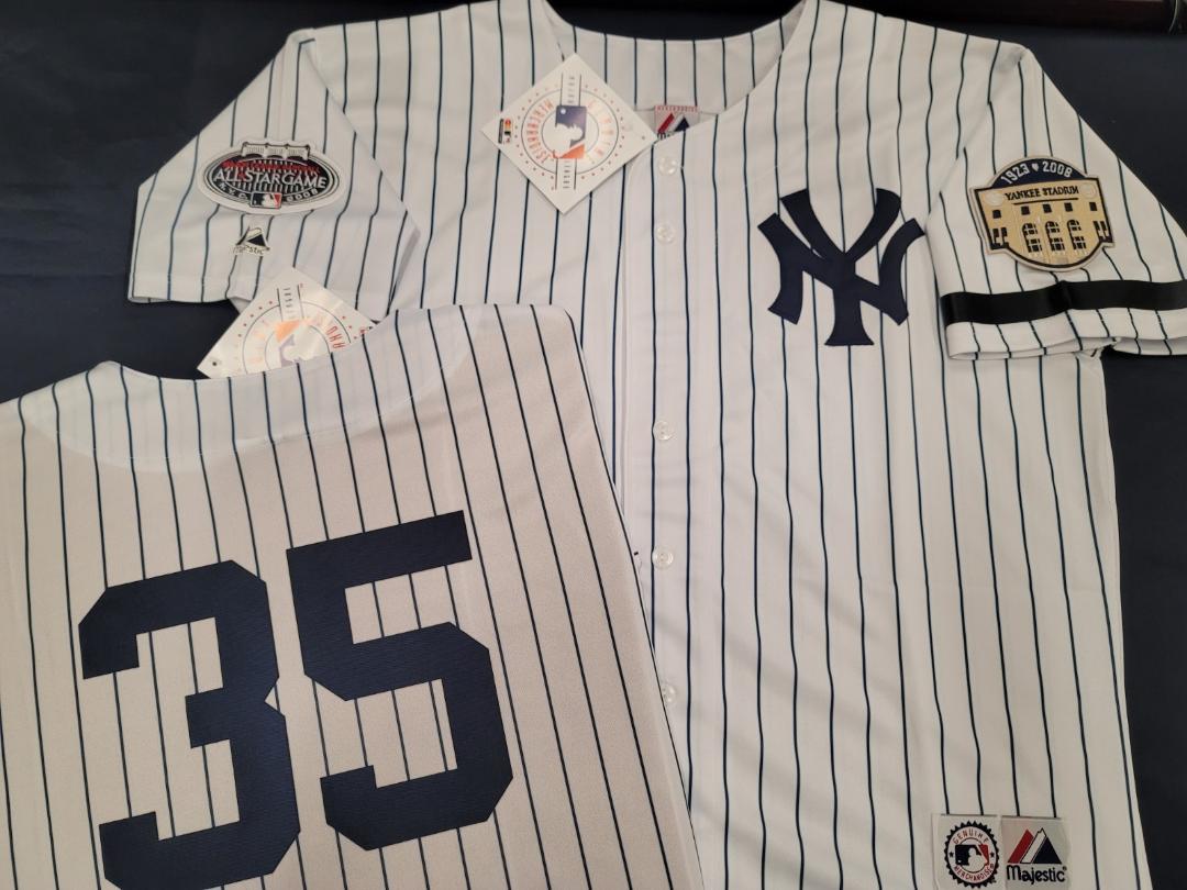 Majestic New York Yankees MIKE MUSSINA 2008 Baseball JERSEY White P/S –