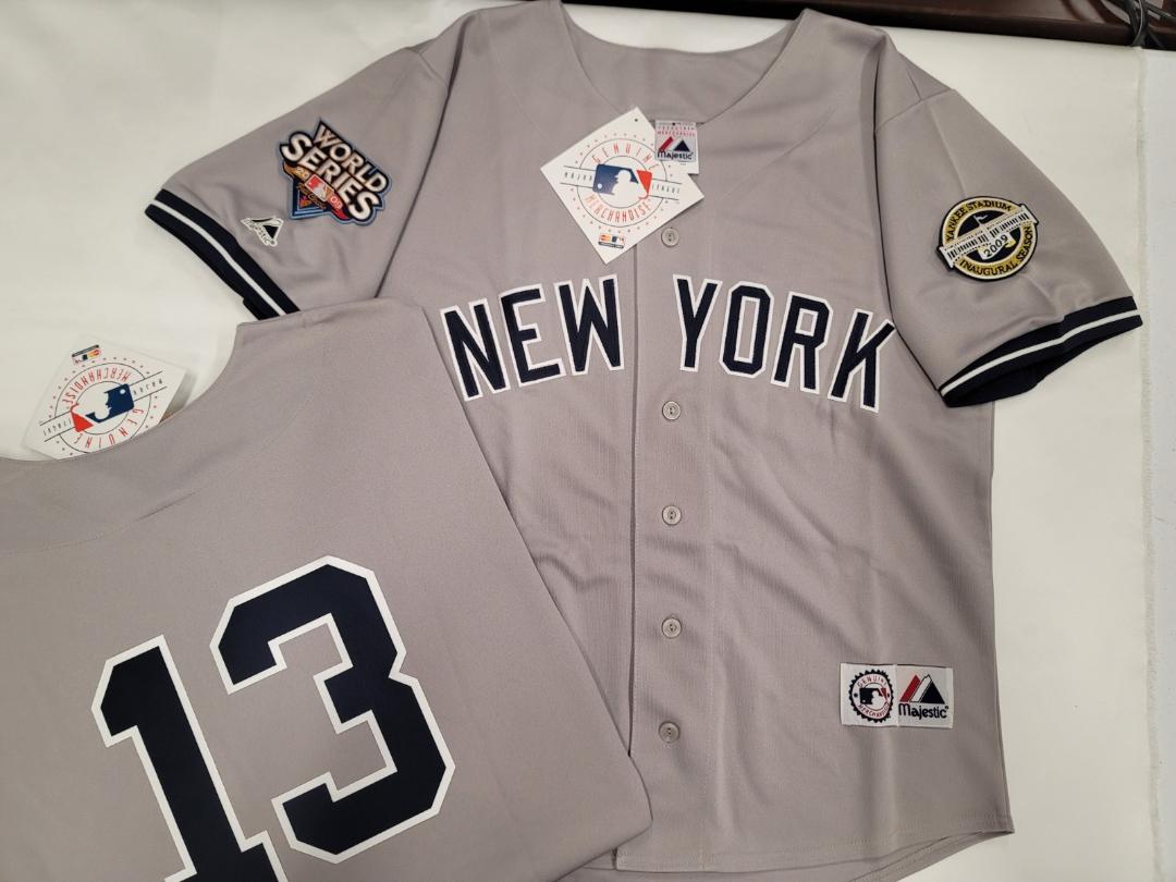 Majestic New York Yankees ALEX RODRIGUEZ 2009 World Series Baseball JERSEY GRAY