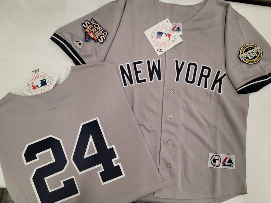 Majestic New York Yankees ROBINSON CANO 2009 World Series Baseball JERSEY GRAY