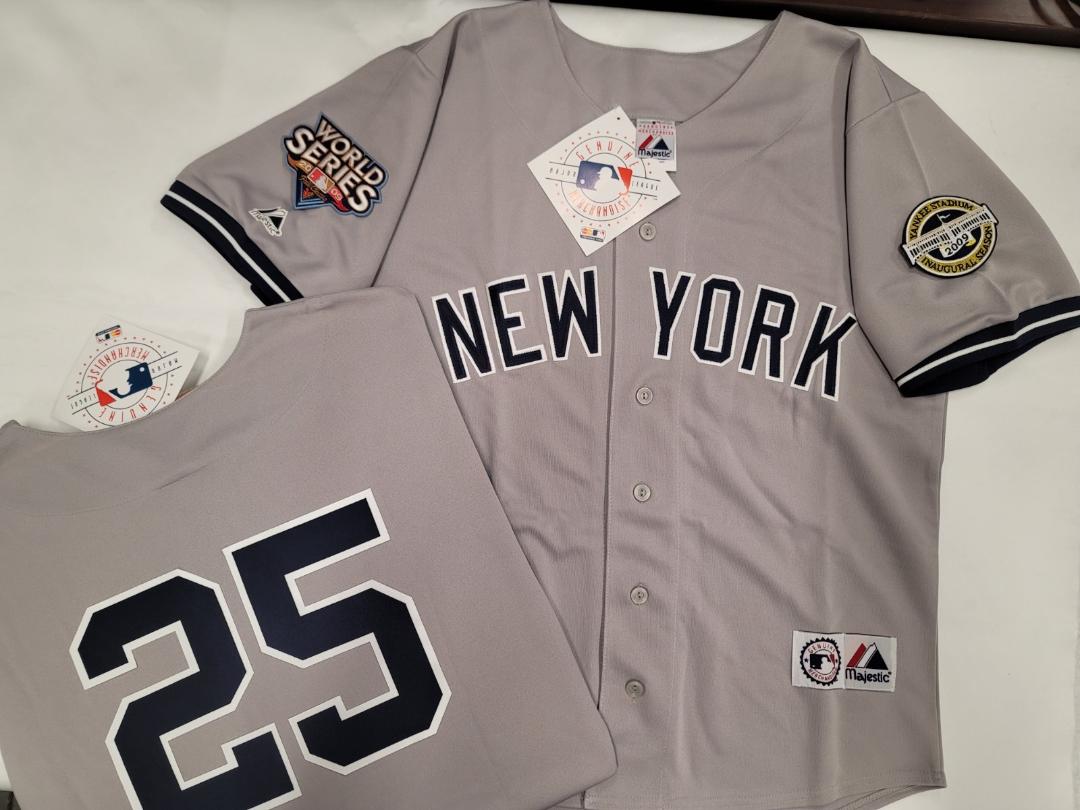 Majestic New York Yankees MARK TEIXEIRA 2009 World Series Baseball JERSEY GRAY