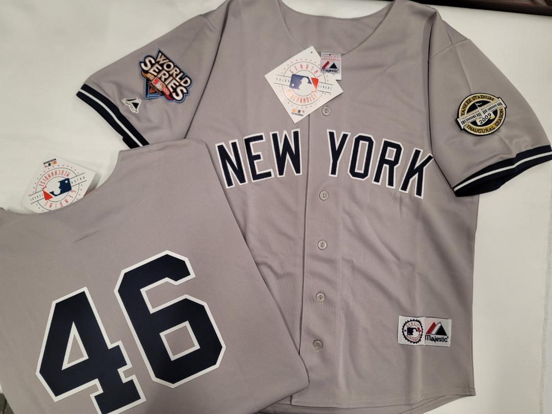 Majestic New York Yankees ANDY PETTITTE 2009 World Series Baseball JERSEY GRAY