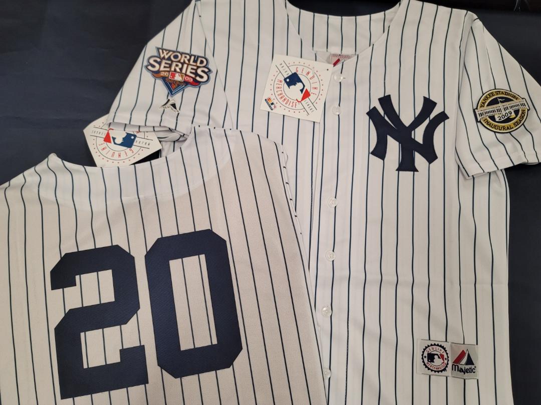 Majestic New York Yankees JORGE POSADA 2009 World Series Baseball JERSEY White P/S