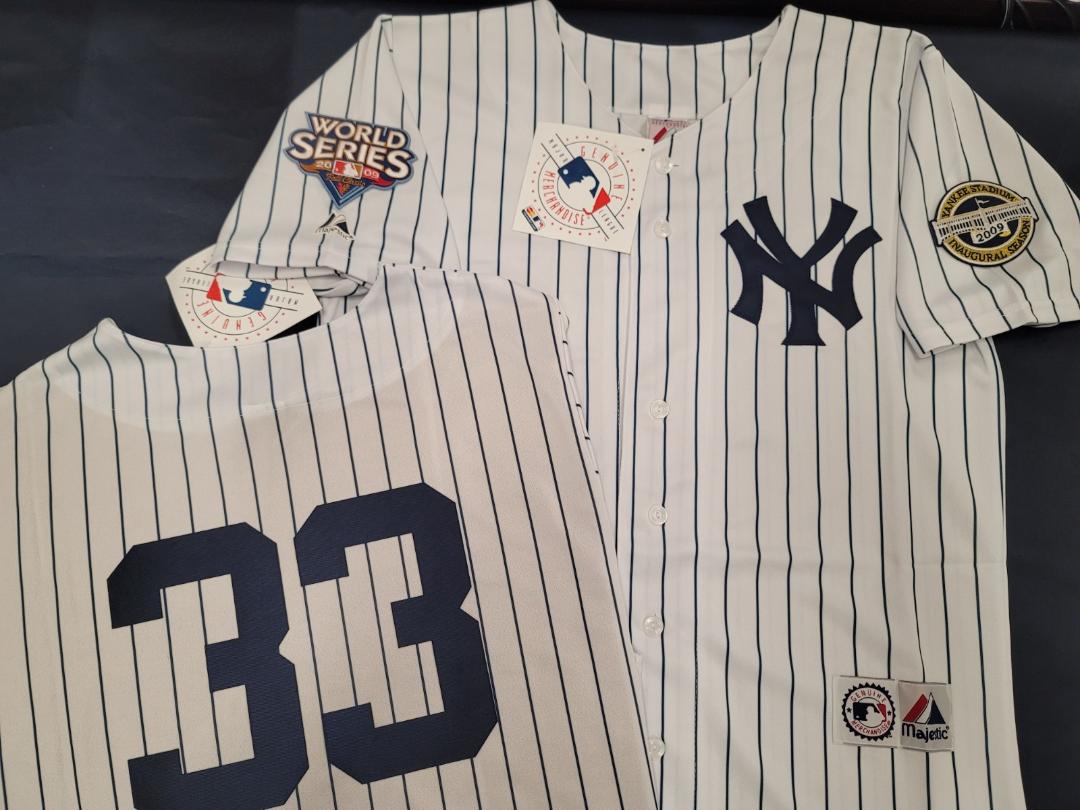 Majestic New York Yankees NICK SWISHER 2009 World Series Baseball JERSEY White P/S