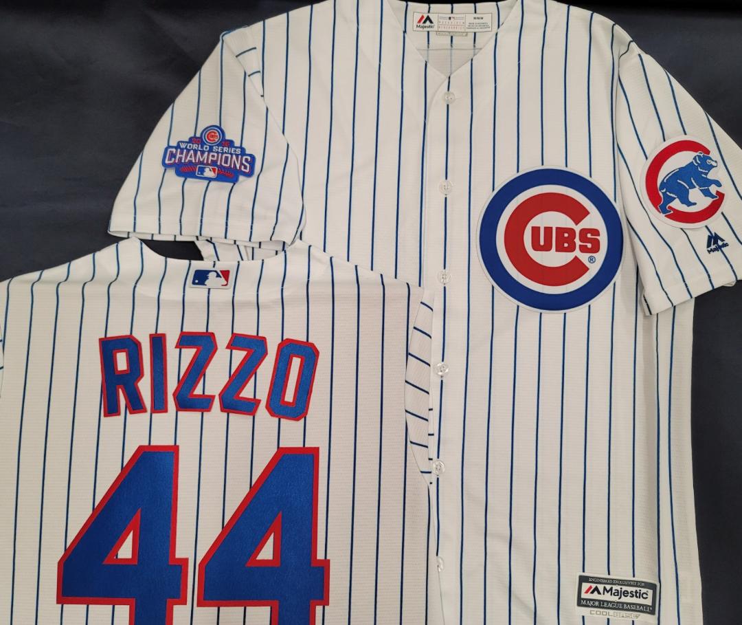 Majestic Chicago Cubs ANTHONY RIZZO 2016 World Series Baseball Jersey WHITE P/S