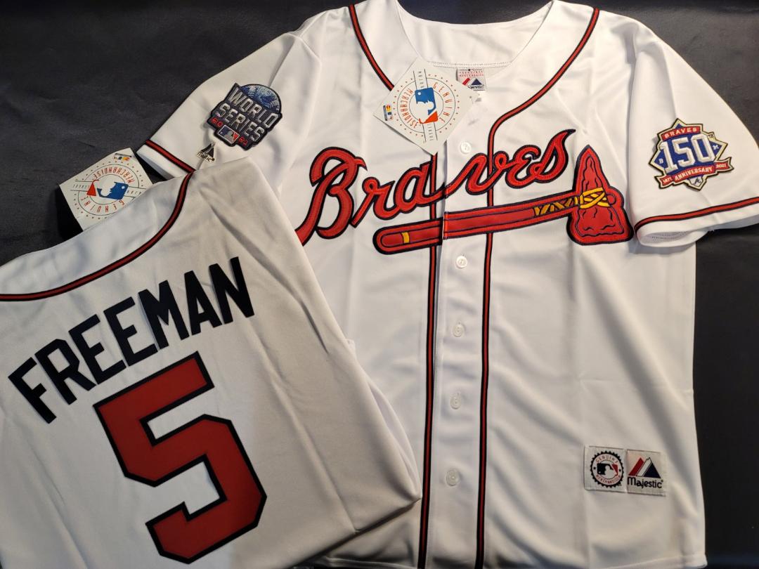 Majestic Atlanta Braves FREDDIE FREEMAN 2021 World Series Baseball Jersey WHITE
