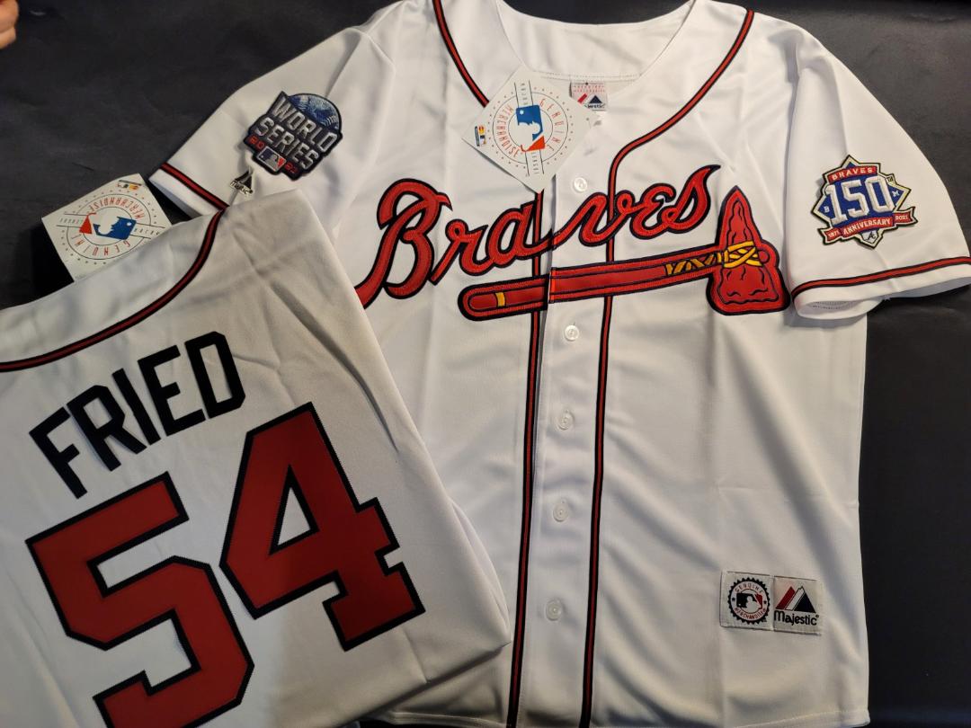 Majestic Atlanta Braves MAX FRIED 2021 World Series Baseball Jersey WHITE