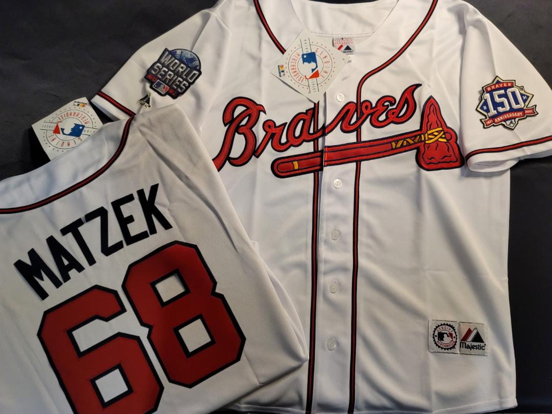 Majestic Atlanta Braves TYLER MATZEK 2021 World Series Baseball Jersey WHITE