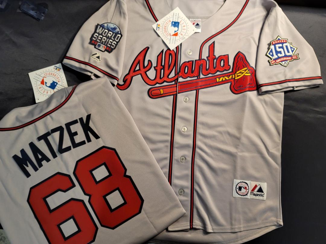 Majestic Atlanta Braves TYLER MATZEK 2021 World Series Baseball Jersey GRAY